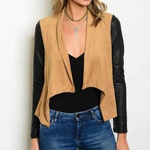 BLACK SUEDE CARDIGAN